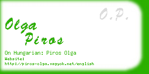 olga piros business card